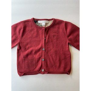 Girls BURBERRY Children Red Cardigan Sweater Size 12M 80CM GREAT CONDITION!